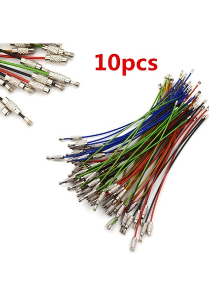 Mavi 150X1,5MM Stili Çok Renkli Paslanmaz Çelik Tel Kablo Halat Edc Bagaj Vidası Kilit Halkası Anahtar Anahtarlık Döngü Daire Asmak Anahtarlık Zincir Etiketi (Yurt Dışından) fiyatları