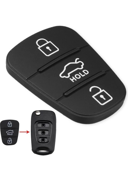 Harf Stili Yok 3 Düğmeler Uzaktan Araba Anahtarı Kabuk Fob Lastik Pedi Hyundai Solaris Accent Tucson L10 L20 L30 IX35 Kia K2 K5 Rio Ceed Anahtar Kutu (Yurt Dışından)
