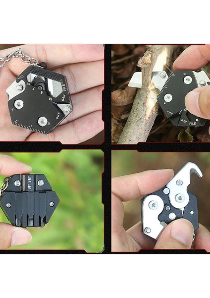 Renk Stili Çok Fonksiyonlu Altıgen Para Açık Edc Aracı Altıgen Katlanır Para Bıçak Anahtarlık Tornavida Cep Katlama Mini Coltello Dişli Işemek (Yurt Dışından) indirimleri