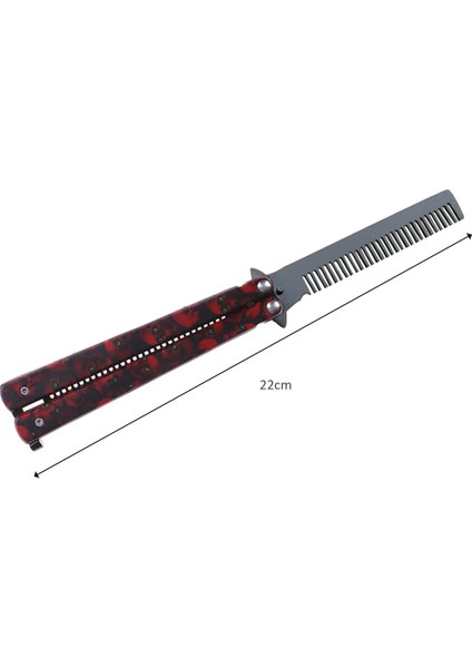 D Tarzı Katlanabilir Uygulama Kelebek Bıçak Tarak Paslanmaz Çelik Taşınabilir Eğitim Bıçak Tarak Bıyık Fırçaları Kuaförlük Şekillendirici Aracı (Yurt Dışından)