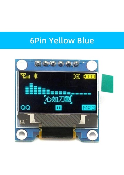 6pın Sarı Mavi Tarzı 0. Iıc Seri Sarı Mavi OLED Ekran Modülü I2C SSD LCD Ekran Kartı Gnd Vcc Scl Sda Arduino Için (Yurt Dışından)
