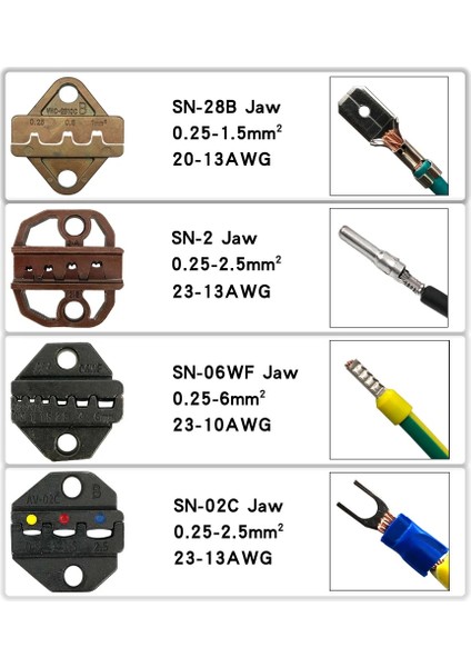 Sn 16WF Çene Stili Sn 6mm Sıkma Pensesi Çene Tab C3 Xh Fiş Bahar Yalıtım Boru Terminali Çok Fonksiyonlu Aletler (Yurt Dışından) modelleri
