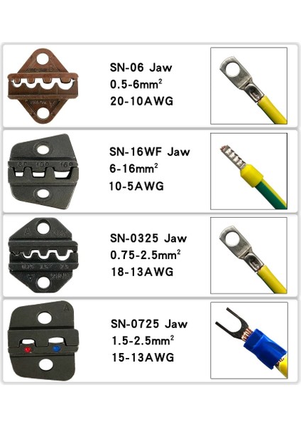 Sn 16WF Çene Stili Sn 6mm Sıkma Pensesi Çene Tab C3 Xh Fiş Bahar Yalıtım Boru Terminali Çok Fonksiyonlu Aletler (Yurt Dışından) fırsatları