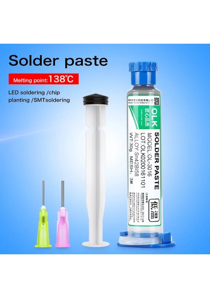 Olk 0.4AG 30G Stili Düşük Sıcaklık Kurşunsuz Şırınga Smd Lehim Pastası Akı Lehimleme LED SN42B Smd Onarım Kaynak Macunu B37 (Yurt Dışından) fırsatları