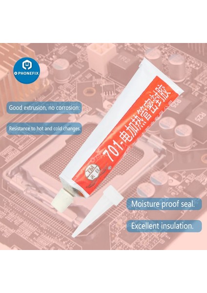 701 - Kırmızı Tarz 45G Elektronik Mastik Silikon Endüstriyel Yapıştırıcı Tm-Licone Kauçuk Kırmızı Beyaz Siyah Şeffaf Sızdırmazlık Tutkalı (Yurt Dışından)