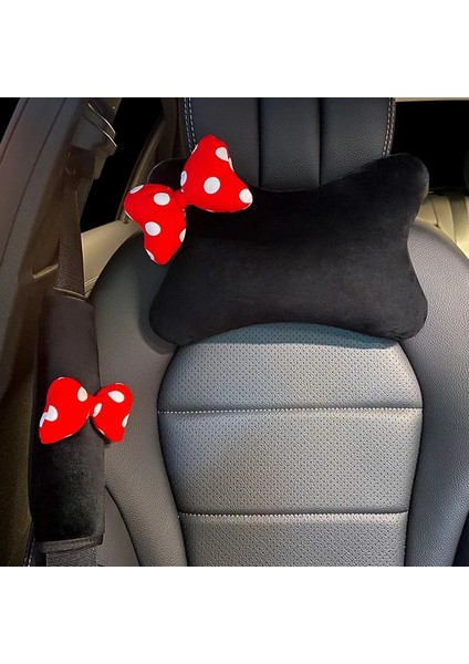 Boyun Yastığı Tarzı Sevimli Karikatür Araba Yastık Red Dot Bow Evrensel Oto Koltuk Kafalık Boyun Bel Desteği Emniyet Kemeri Kapağı Kadınlar Için Araba Aksesuarları (Yurt Dışından) fiyatları