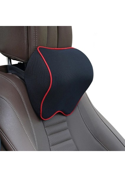 Siyah Kırmızı Yastık Tarzı Araba Kafalık Yastık Boyun Bellek Bel Desteği Pamuklu Nefes Alabilir Otomatik Boyun Desteği Kafalık Minderi Koltuk Kafalık Arabada (Yurt Dışından)