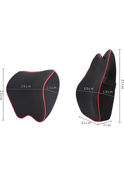 Siyah Kırmızı Yastık Tarzı Araba Kafalık Yastık Boyun Bellek Bel Desteği Pamuklu Nefes Alabilir Otomatik Boyun Desteği Kafalık Minderi Koltuk Kafalık Arabada (Yurt Dışından) indirimleri