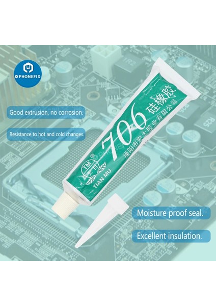 706 - Yarı Saydam Stil 45G Silikon Endüstriyel Yapıştırıcı Tm-Licone Kauçuk Elektronik Mastik Beyaz Siyah Şeffaf Tutkal Sızdırmazlık Tutkalı (Yurt Dışından)