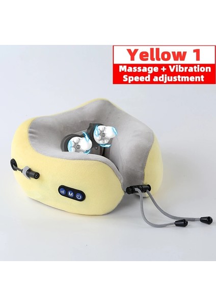 Sarı Yükseltme1 Stili Araba Boyun Yastığı Elektrikli Masaj U Şekilli Bellek Köpüğü Yumuşak Yavaş Ribaund Uzay Seyahati Yastığı Katı Boyun Servikal Sağlık (Yurt Dışından)