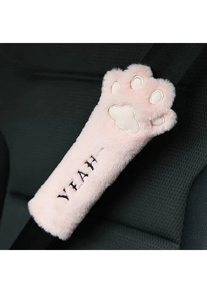 Pembe-Kayış Tarzı Sevimli Kedi Tırmığı Araba Yastık Kafalık Boyun Yastık Koltuk Sırt Desteği Seyahat Yastık Masaj Yorgunluğu Rahatlatmak Için Evrensel (Yurt Dışından)