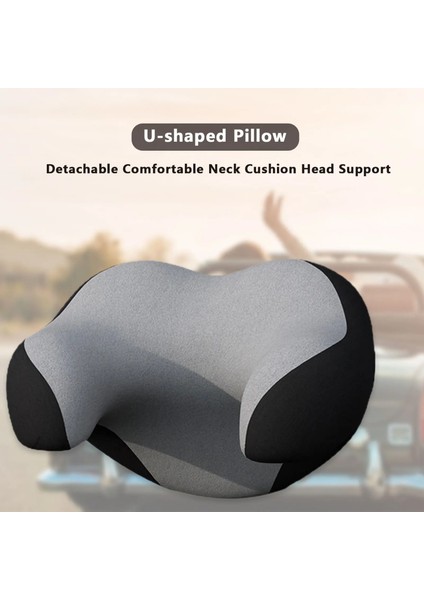 Siyah Gri Tarzı Oto Yolcu Koltuk Başlığı U-Şekilli Boyun Yastığı Araba Battaniyeler Sökülebilir Rahat Uyku Şekerleme Zaman Minderi Baş Desteği (Yurt Dışından) fiyatları