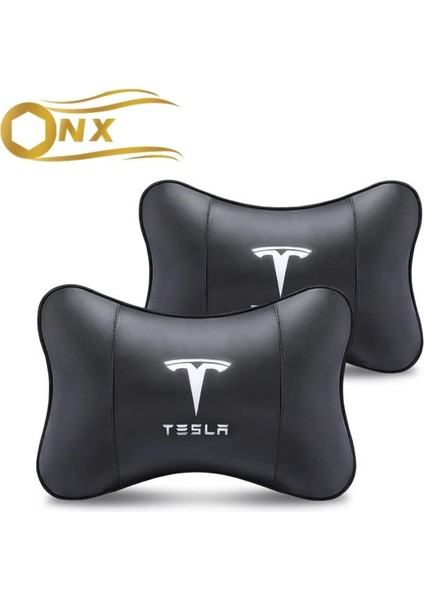 1 Adet Tarzı Araba Kafalık Servikal Omurga Koltuk Arkalığı Boyun Yastığı Tesla Model 3 S x Y Logo Araba Styling Aksesuarları (Yurt Dışından) fırsatları