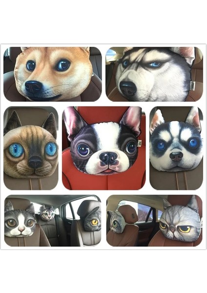 7 Dolgu Stili Olmadan Yeni D Baskılı Köpek Kedi Yüzü Araba Kafalık Boyun Desteği Otomatik Boyun Güvenlik Yastığı Dolgu Olmadan Araba Boyun Desteği Kafalık (Yurt Dışından)