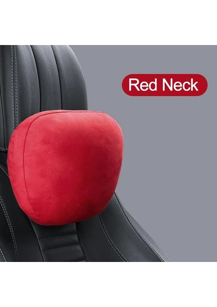 Kırmızı-Boyun Stili Jınserta Araba Koltuğu Minderi Destek Yastığı Maybach Tasarım S Sınıfı Kafalık Bel Yastığı Süet Kumaş Koltuk Sırtı Boyun Desteği Yastığı (Yurt Dışından)