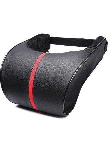 Kırmızı Şerit Stili ile Siyah Ayarlanabilir Hafızalı Köpük Araba Koltuğu Kafalık Boyunluk Koruma Koltuk Minderi Arkalığı Araba Boyun Yastığı Koltuk Kafalık Minderi (Yurt Dışından)