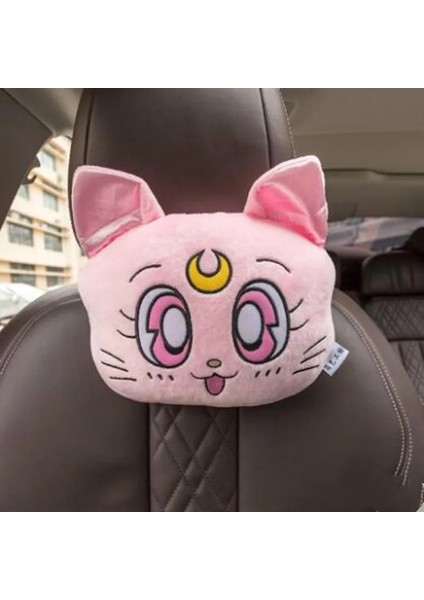 Boyun Yastığı Tarzı Yeni Varış Karikatür Sevimli Kafalık Peluş Luna Kedi Kafası Araba Bel Desteği Yastık Yaratıcı Araba Boyun Yastık Süslemeleri (Yurt Dışından) modelleri