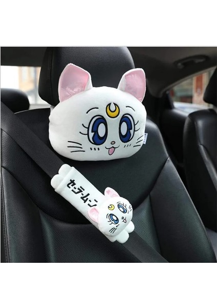 Boyun Yastığı Tarzı Yeni Varış Karikatür Sevimli Kafalık Peluş Luna Kedi Kafası Araba Bel Desteği Yastık Yaratıcı Araba Boyun Yastık Süslemeleri (Yurt Dışından) fırsatları