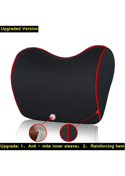 C2-Siyah Stili Ar Koltuk Başlığı Boyun Yastığı Oto Koltuk Sandalyesi Hafızalı Köpük Minder Kumaş Kapak Yumuşak Baş Desteği Seyahat Desteği (Yurt Dışından)