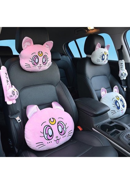 C Arka Ayna Kapağı Stili Yeni Karikatür Kafalık Yastık Sevimli Araba Luna Kedi Kafası Peluş Boyun Yastık Araba Koltuğu Kafalık Yastık Kawaii Kızlar Için Araba Aksesuarları (Yurt Dışından) fiyatları