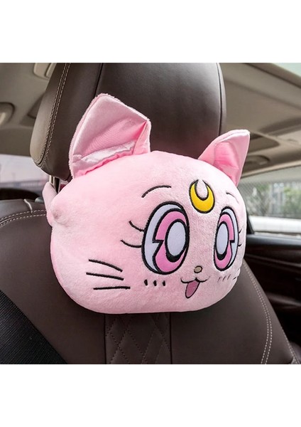 B 1pc Boyun Yastığı Stili Yeni Karikatür Kafalık Yastık Sevimli Araba Luna Kedi Kafası Peluş Boyun Yastık Araba Koltuğu Kafalık Yastık Kawaii Kızlar Için Araba Aksesuarları (Yurt Dışından)