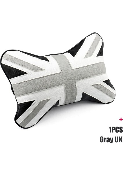 Gri Ingiltere Stili Union Jack Araba Koltuğu Boyun Yastık Dekorasyon Kafalık Desteği Dinlenme Mını Cooper Countryman F54 F55 F56 R60 Aksesuarları Iç (Yurt Dışından)