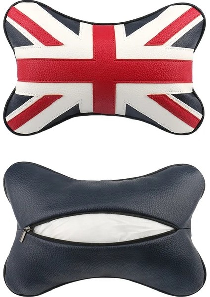 Gri Ingiltere Stili Union Jack Araba Koltuğu Boyun Yastık Dekorasyon Kafalık Desteği Dinlenme Mını Cooper Countryman F54 F55 F56 R60 Aksesuarları Iç (Yurt Dışından)