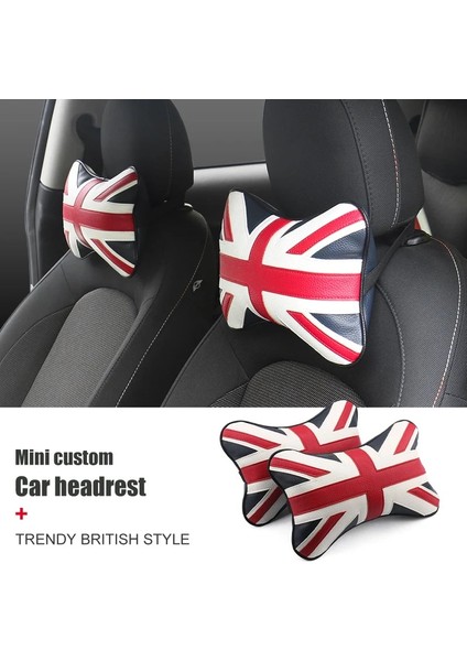 Gri Ingiltere Stili Union Jack Araba Koltuğu Boyun Yastık Dekorasyon Kafalık Desteği Dinlenme Mını Cooper Countryman F54 F55 F56 R60 Aksesuarları Iç (Yurt Dışından)