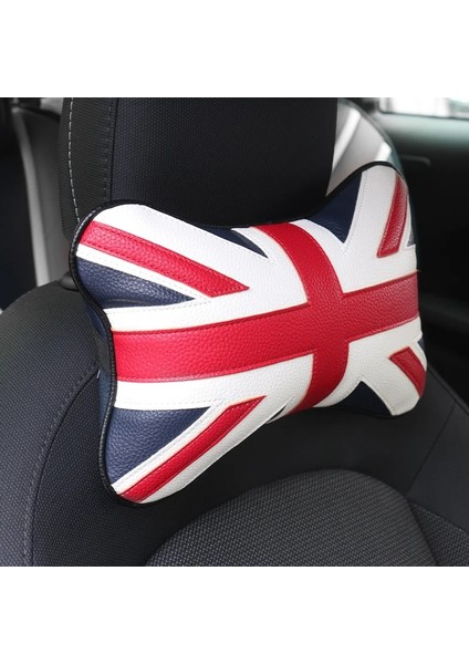 Gri Ingiltere Stili Union Jack Araba Koltuğu Boyun Yastık Dekorasyon Kafalık Desteği Dinlenme Mını Cooper Countryman F54 F55 F56 R60 Aksesuarları Iç (Yurt Dışından)