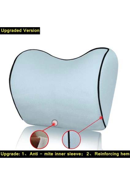 C2-Açık Gri Stili Ar Koltuk Başlığı Boyun Yastığı Oto Koltuk Sandalyesi Hafızalı Köpük Minder Kumaş Kapak Yumuşak Baş Desteği Seyahat Desteği (Yurt Dışından)