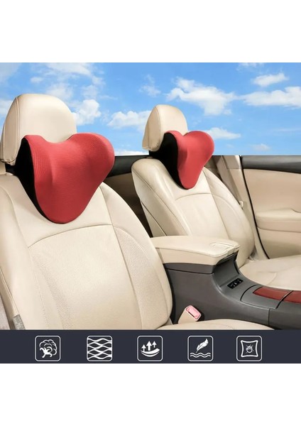 Kırmızı Stil Örgü Ev Araba Kafalık Kafa Koltuk Minder Boyun Yastık Dinlenme Bellek Köpük Pamuk Kapak Oto Seyahat Desteği Için Kumaş Yumuşak Sandalye (Yurt Dışından) modelleri