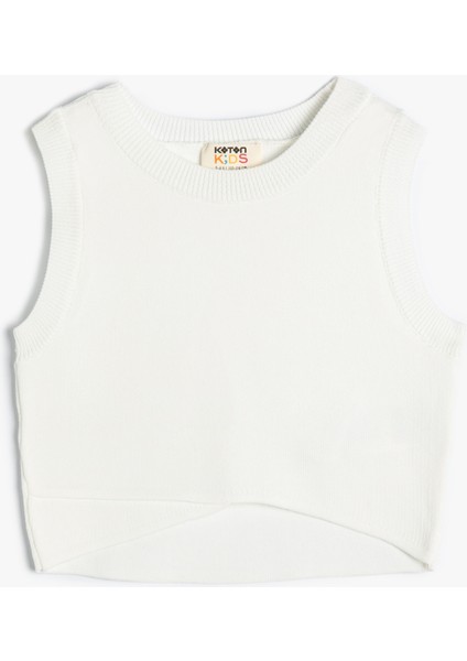 Kolsuz Crop Kazak Halter Yaka Dar Kalıp Asimetrik Kesim