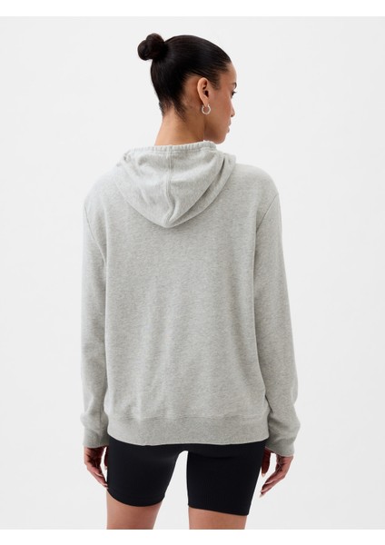 Kadın LIGHT HEATHER GREY B08 Gap Logo Havlu Kumaş Sweatshirt