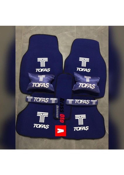 Tofaş Doğan Logolu Mavi Halı Paspas Mavi Konfor Seti