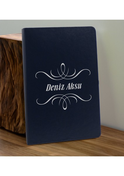 Kişiye Özel Isimli Lacivert Defter ve Mavi Cam Matara Hediye Seti-7, Sevgiliye Hediye, Arkadaşa Hediye, Yeni Iş Hediyesi