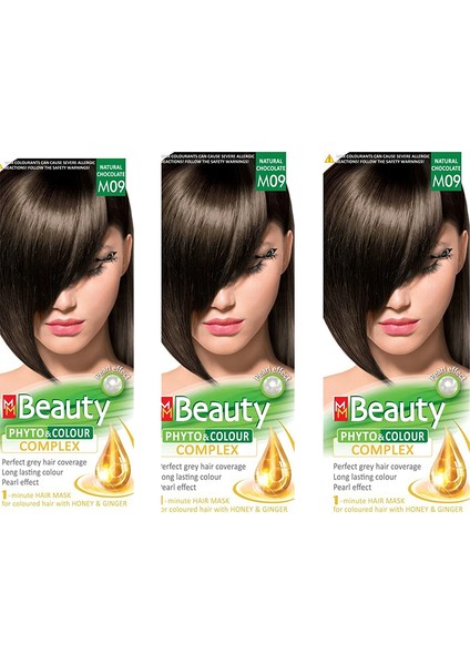 Saç Boyası M09 Naturel Çikolata Kahve (Natural Chocolate) Üçlü Set