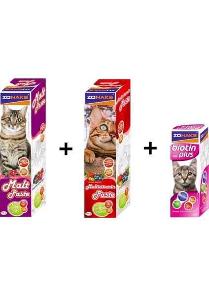 3'lü Premium Yetişkin Kedi Malt ve Vitamin Seti modelleri