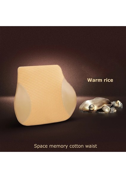 Bej Bel Tarzı Araba Koltuğu Kafalık Yastığı Oto Battaniyeler Araba Boyun Yastık Koltuk Baş Desteği Bel Desteği Ofis Koltuğu Minderi Araba Oto Için (Yurt Dışından)