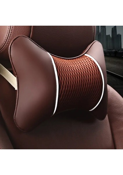 Deri Kahve 1 Adet Tarzı Araba Boyun Yastık Pamuk Pazen Kemer Bmw X5 E53 E70 Hyundai Creta Tucson Vw T5 Golf Tiguan Kia Rio Sportage R Aksesuar (Yurt Dışından)