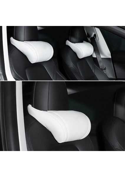 Beyaz Stil Kafalık Yastık Araba Boyun Yastıkları Yastık Otomobil Koltuğu Boyun Dayanağı Oto Koltuğu Baş Desteği Boyun Koruyucu Tesla Modeli 3 Y x S (Yurt Dışından) modelleri