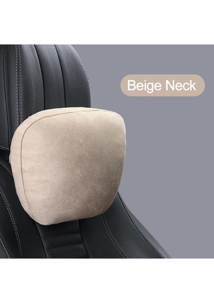 Bej-Yaka Stili Jınserta Araba Koltuğu Minderi Destek Yastığı Maybach Tasarım S Sınıfı Kafalık Bel Yastığı Süet Kumaş Koltuk Sırtı Boyun Desteği Yastığı (Yurt Dışından)