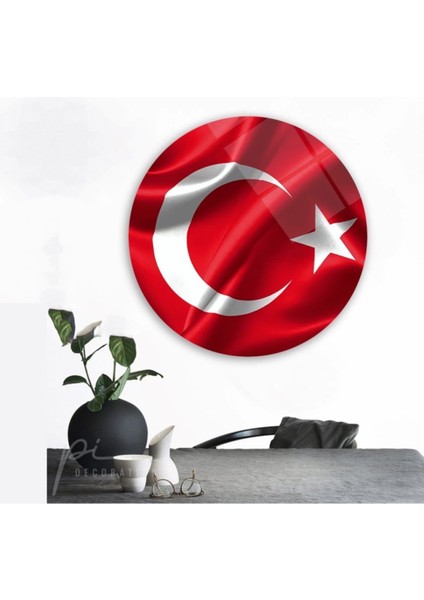 Bayrak Yuvarlak Cam Tablo