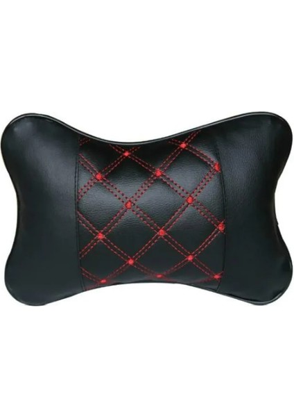 Kırmızı Siyah Stil Pu ve Kumaş Mükemmel Dayanıklılık Oto Güvenlik Araba Kafalık Breathe Koltuk Baş Boyun Desteği Yastığı Tüm Araçlar Için Evrensel Uyum (Yurt Dışından)