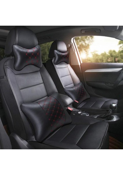 Kırmızı Siyah Stil Pu ve Kumaş Mükemmel Dayanıklılık Oto Güvenlik Araba Kafalık Breathe Koltuk Baş Boyun Desteği Yastığı Tüm Araçlar Için Evrensel Uyum (Yurt Dışından) fırsatları