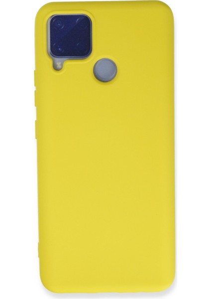 Realme C15 Kılıf Nano Içi Kadife Silikon - Sarı 300099