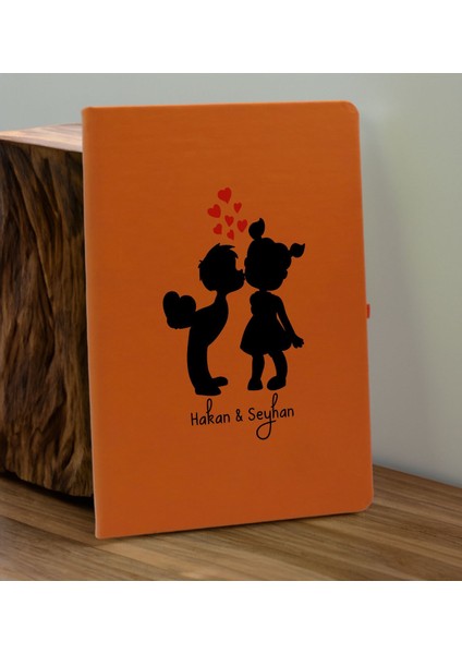 Sevgiliye Özel Isimli Turuncu Defter ve Somon Cam Matara Hediye Seti-16, Sevgiliye Hediye, Sevgililer Günü, Yeni Iş Hediyesi fiyatları