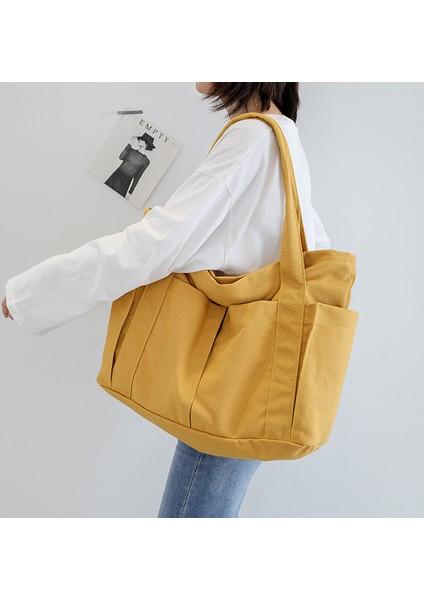 Tote Çanta Tote Bags Kanvas Çanta Kadın 2023 Yeni Japon Büyük Kapasiteli Öğrenci Trend Omuz Çantası (Yurt Dışından) fiyatları