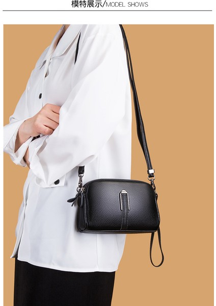 2024 Yeni Hakiki Deri Çanta Kadın Trendy Rahat Tek Omuz Crossbody Çanta Moda Basit Yumuşak Deri Inek Derisi Küçük Kare Çanta (Yurt Dışından)