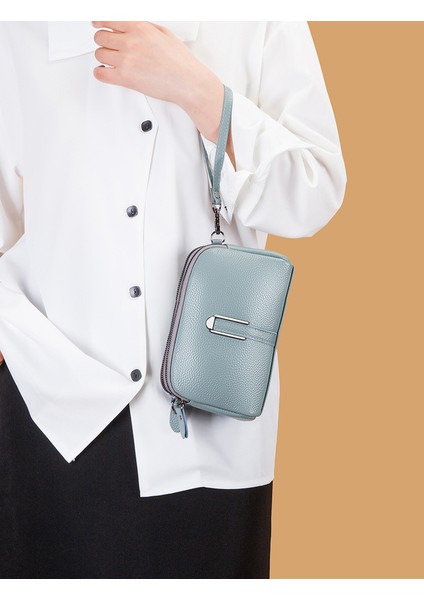 2024 Yeni Hakiki Deri Çanta Kadın Trendy Rahat Tek Omuz Crossbody Çanta Moda Basit Yumuşak Deri Inek Derisi Küçük Kare Çanta (Yurt Dışından)