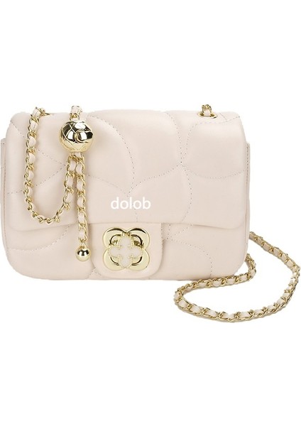 Kadınlar Için Çantalar 2024 Yeni Moda Altın Top Zincir Küçük Kare Çanta Dört Yapraklı Yonca Işlemeli Çanta Modaya Uygun Çok Yönlü Tek Omuz Crossbody Çanta (Yurt Dışından)